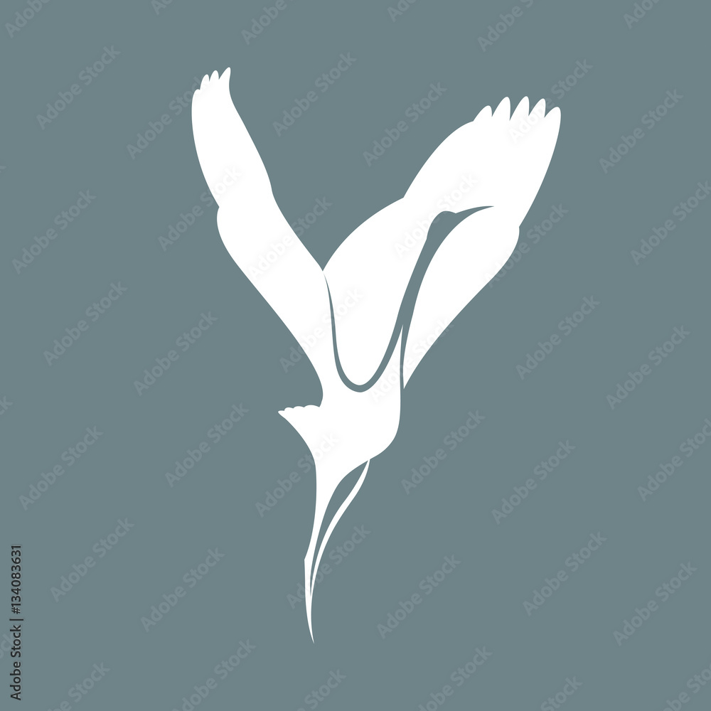 Fototapeta premium Heron vector illustration style Flat