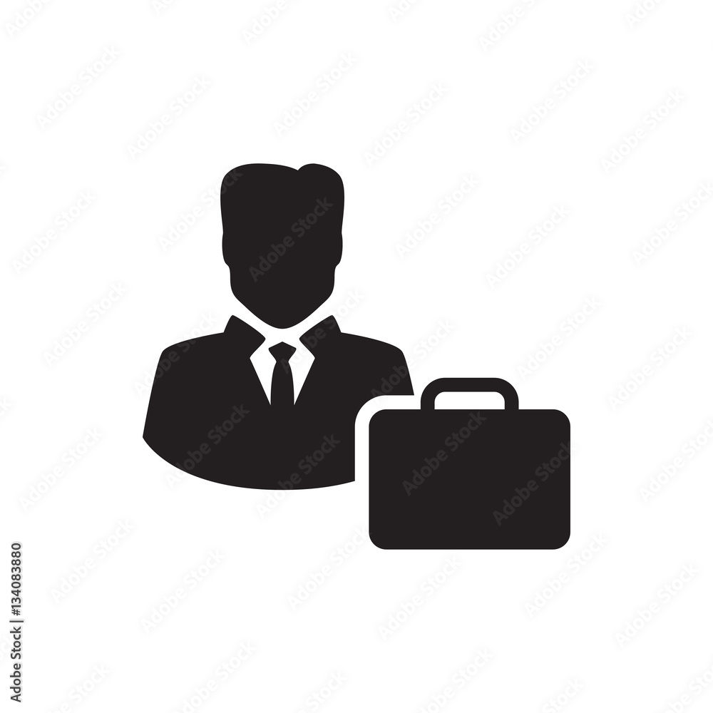 male consultant  icon illustrationwith case icon illustration