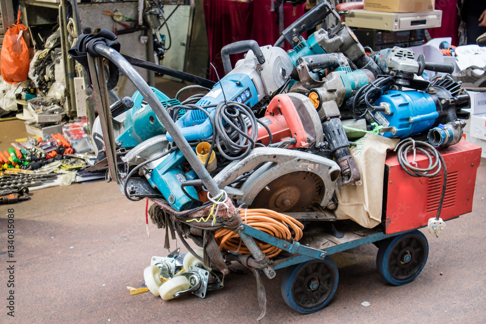 Second hand Powertool recycling in a market Second hand Powertool recycling in a market