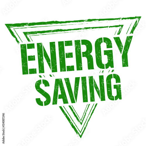 Energy saving sign or stamp