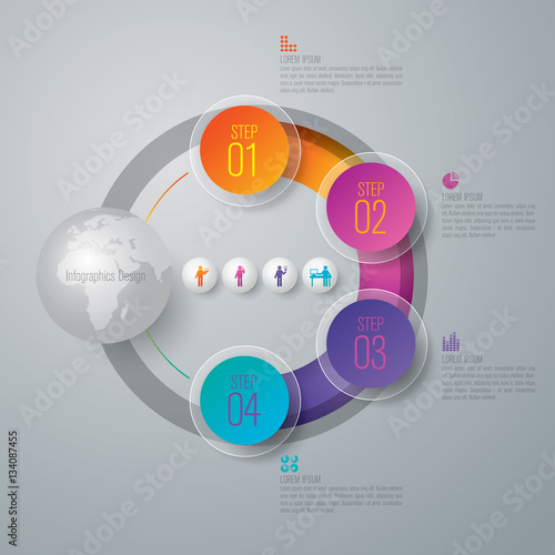 Infographic design vector and business icons with 4 options.