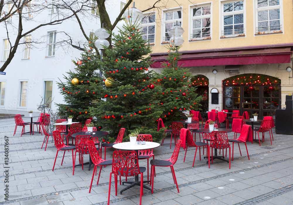 Новогоднее украшение улиц Мюнхена