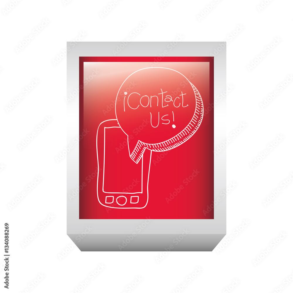 rectangle button tech smartphone with dialogue contact us vector illustration rectangle button tech smartphone with dialogue contact us vector illustration