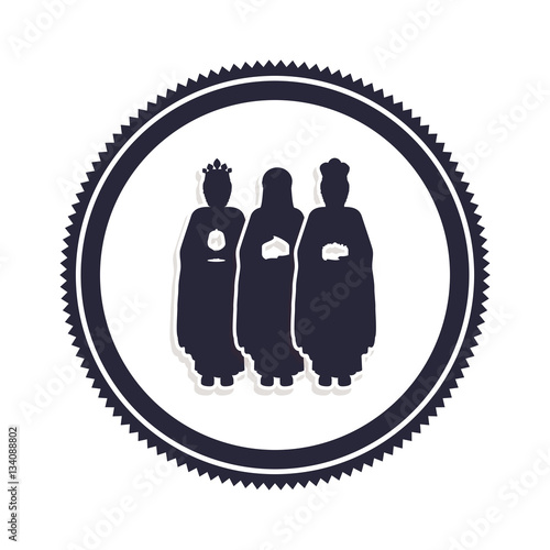 silhouette border with the three wise men vector illustration