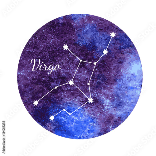 Watercolor horoscope sign Virgo