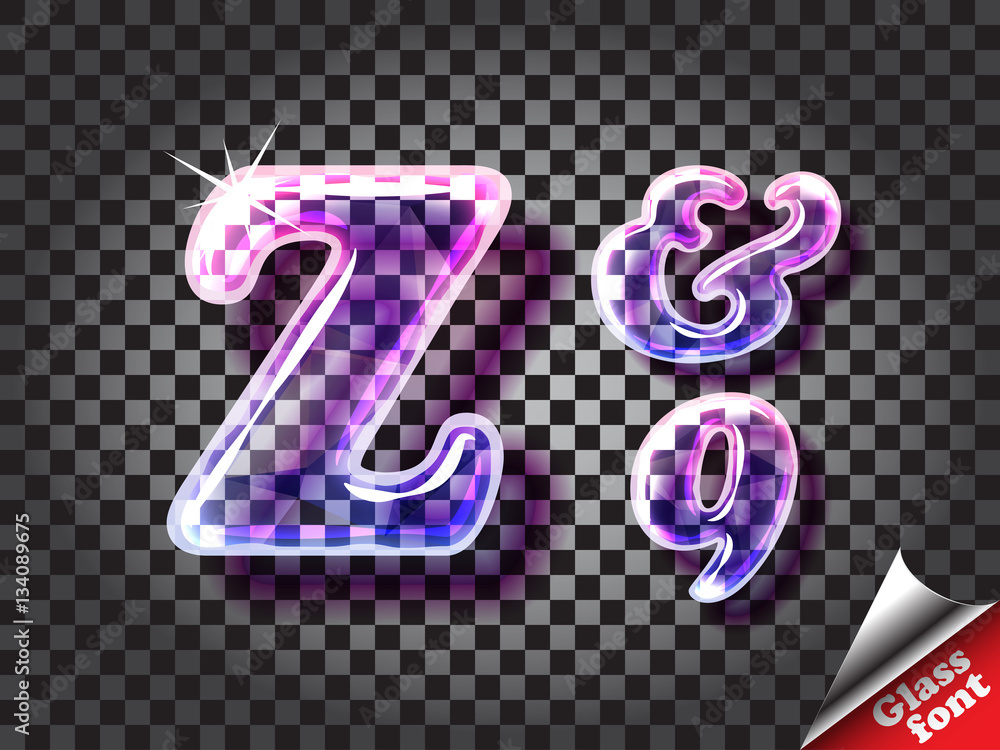 Realistic glass font Realistic glass font