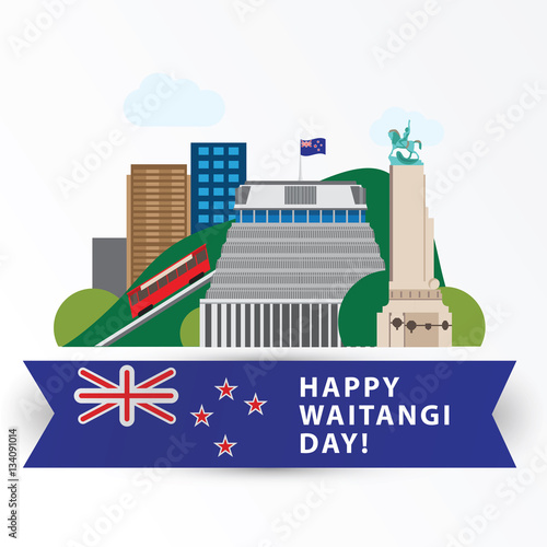 Happy Waitangi day, 6 February. New Zeland Wellington