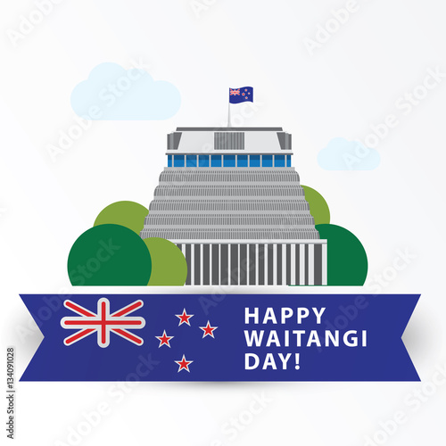 Happy Waitangi day, 6 February. New Zeland Wellington