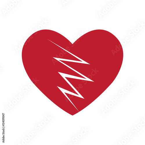 Broken Heart Icon Isolated on White Background
