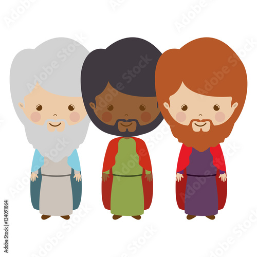 full body wise men carttoon vector illustration