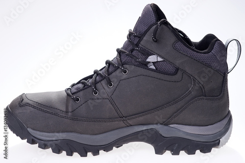 Gray winter shoe with grippy running sole