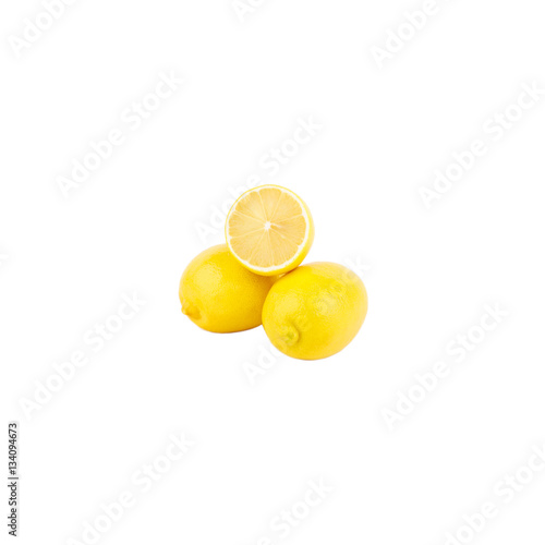 Fresh yellow lemons, isolated on white