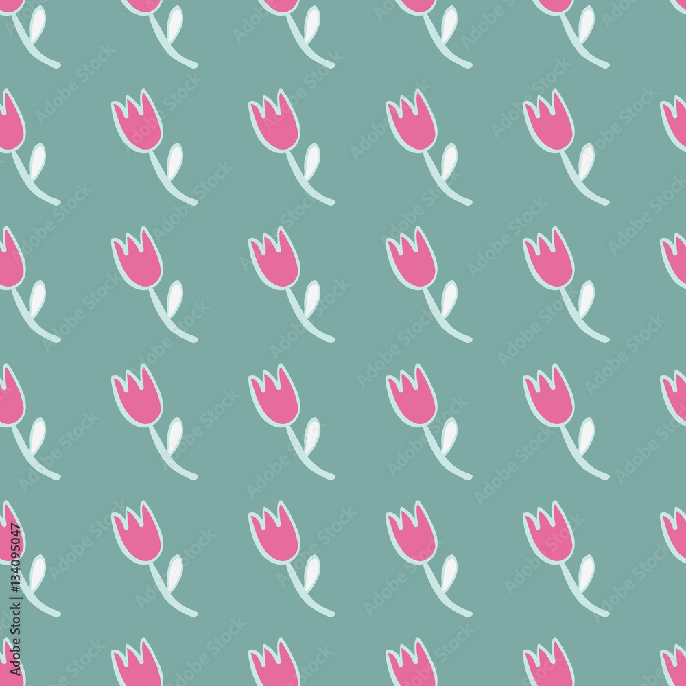 Tulips seamless pattern. Tulips seamless pattern.