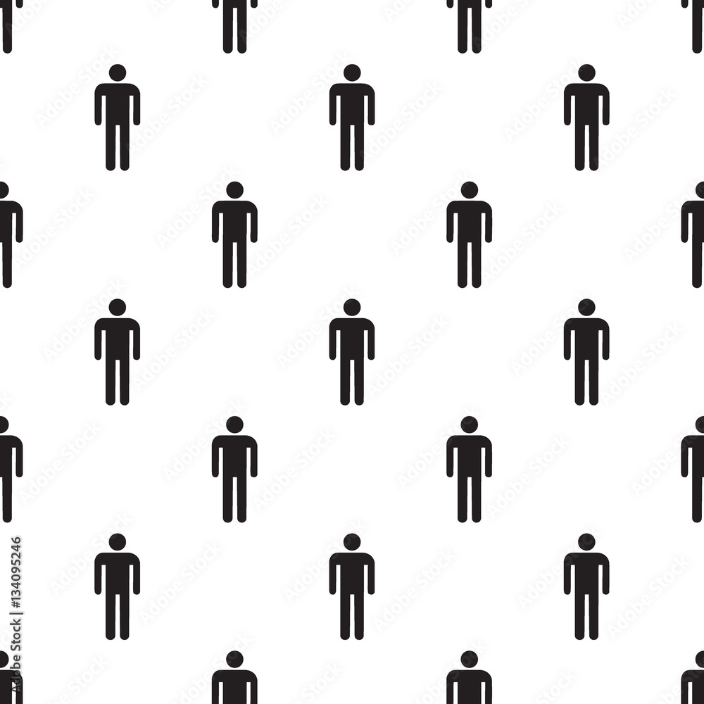 Seamless Man sign pattern on white Seamless Man sign pattern on white