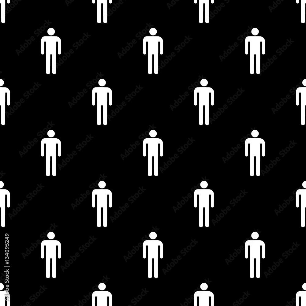Seamless Man sign pattern on black Seamless Man sign pattern on black