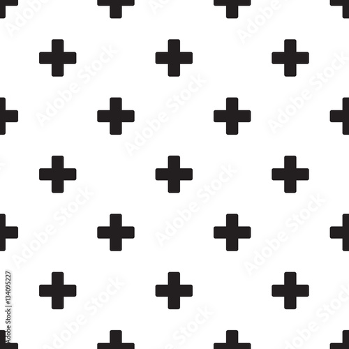 Seamless plus sign pattern on white
