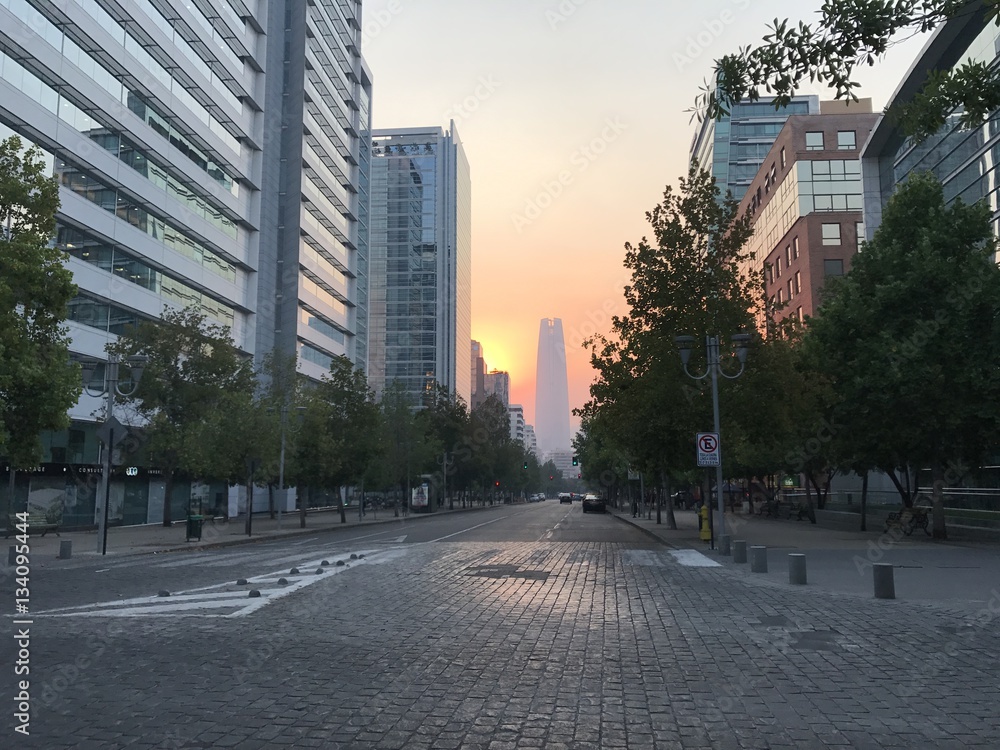 Fototapeta premium Landscape of city in Santiago Chile