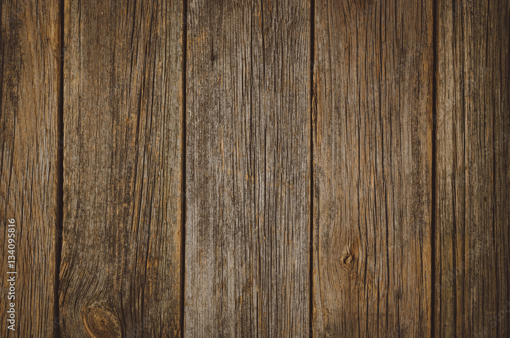Fototapeta premium Old wood texture with natural wooden patterns. Top view of a vintage floor or table for background or theme.