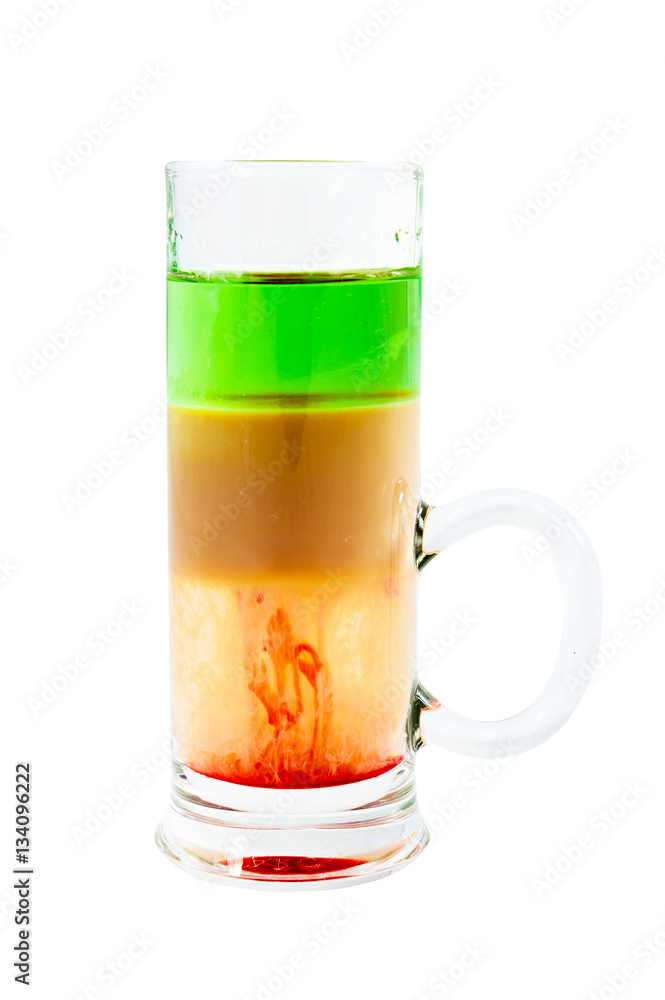 sliced shot cocktail isolated on white background sliced shot cocktail isolated on white background