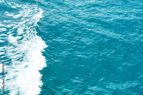 Blue sea and a moving