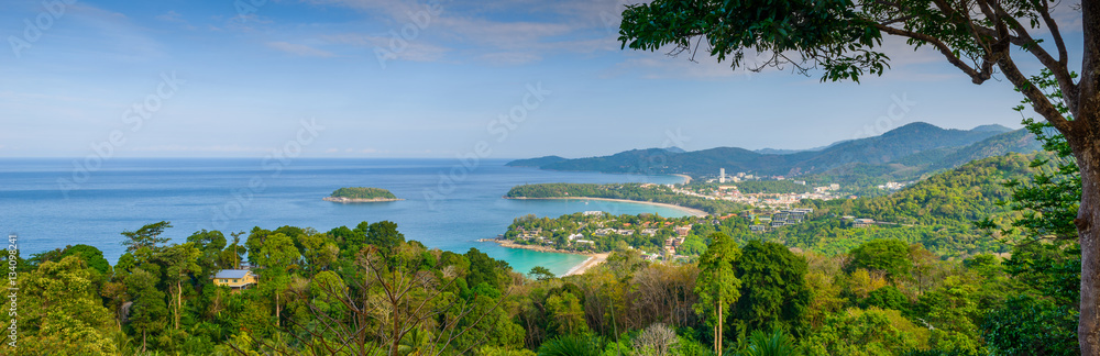 Landscape of Phuket View Point, Karon Beach and  Kata Beach and