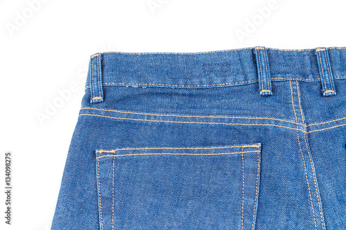 Back pocket of a blue jeans