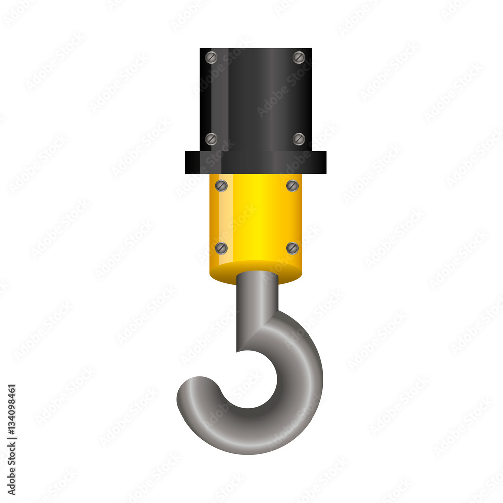 crane hook construction machinery icon vector illustration