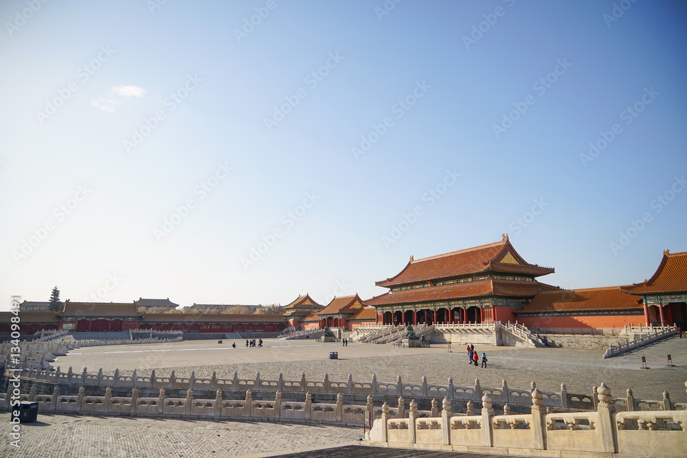 architecture building and decoration of the Forbidden City in Beijing,China