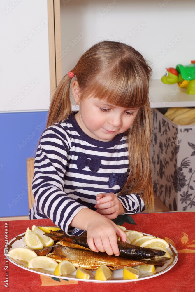 Three-year girl playing and learning in preschool Three-year girl playing and learning in preschool