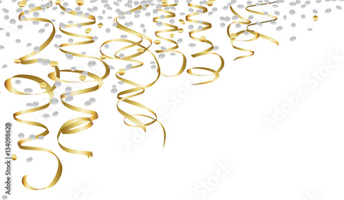 Silber Gold Luftschlangen und Konfetti