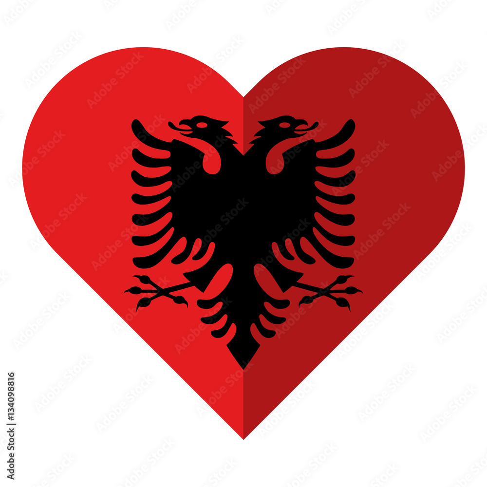 Albania flat heart flag