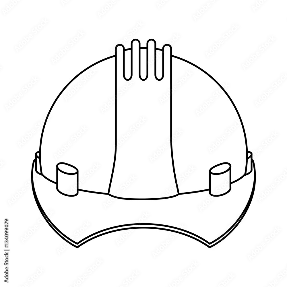 silhouette construction safety helmet icon vector illustration Stock ...