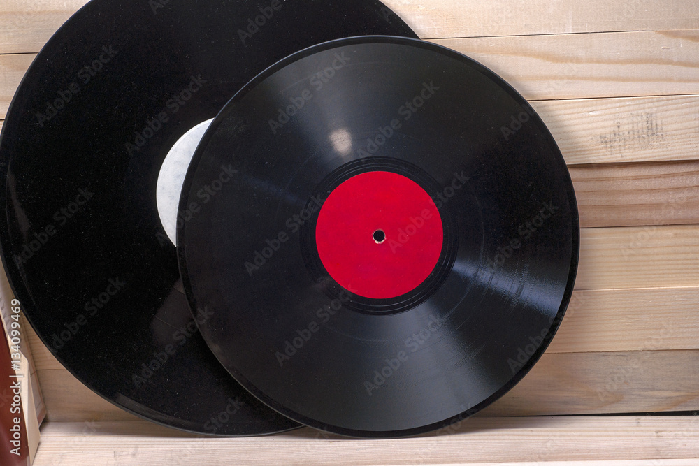 Obraz premium Vinyl record. Copy space for text.