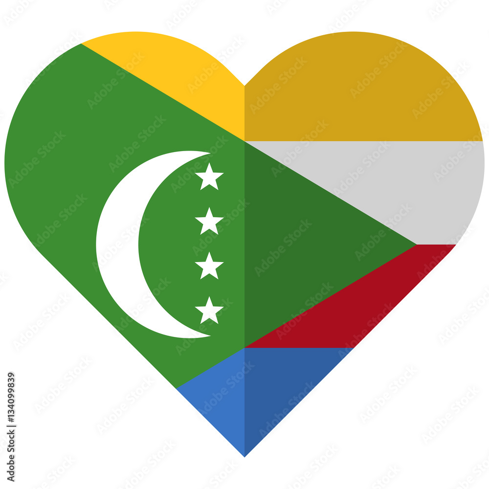 Comoros flat heart flag Comoros flat heart flag