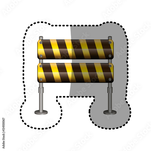 dotted sticker pair street traffic barrier vector illustration photo