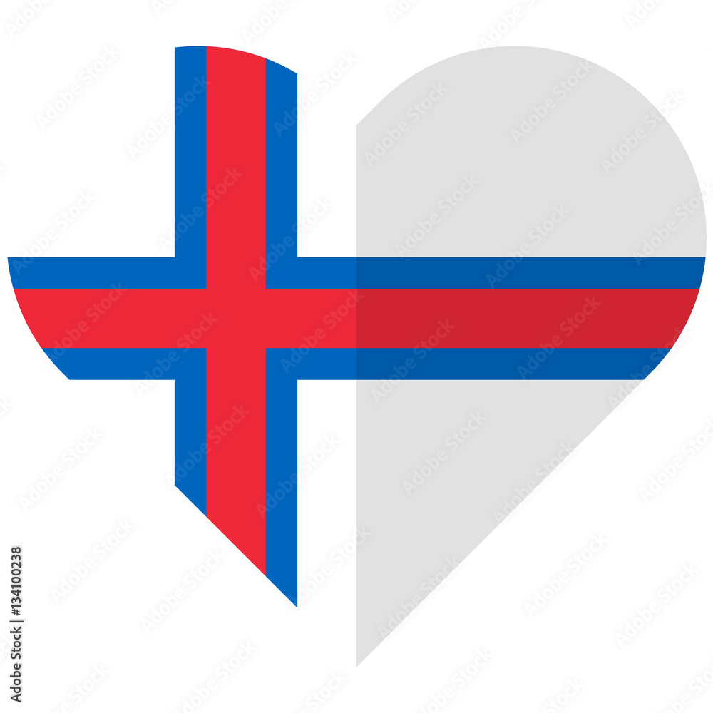 Fototapeta premium Faroe Islands flat heart flag