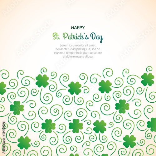 St. Patrick's day decorative background with many clovers.