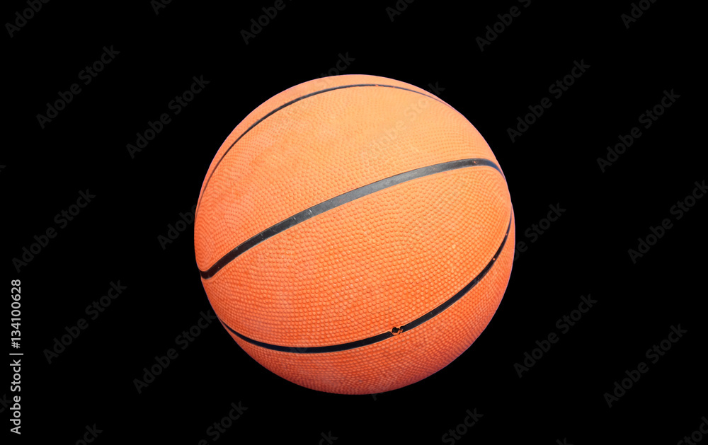 Basketball isolated on black background with shadow Basketball isolated on black background with shadow