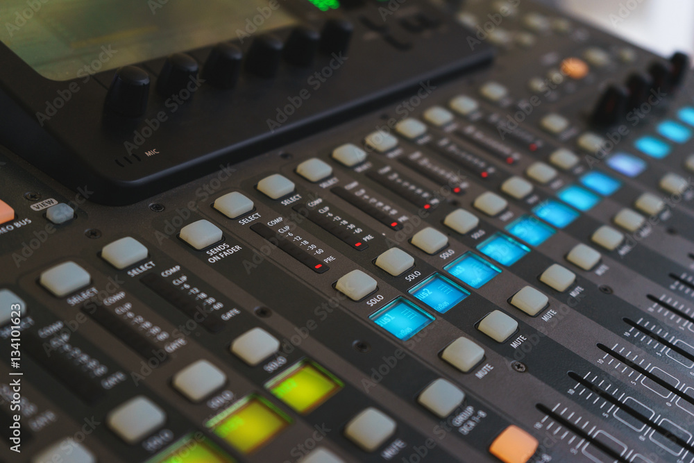 Equipment for DJ and musicians sound mixer. Equipment for DJ and musicians sound mixer.