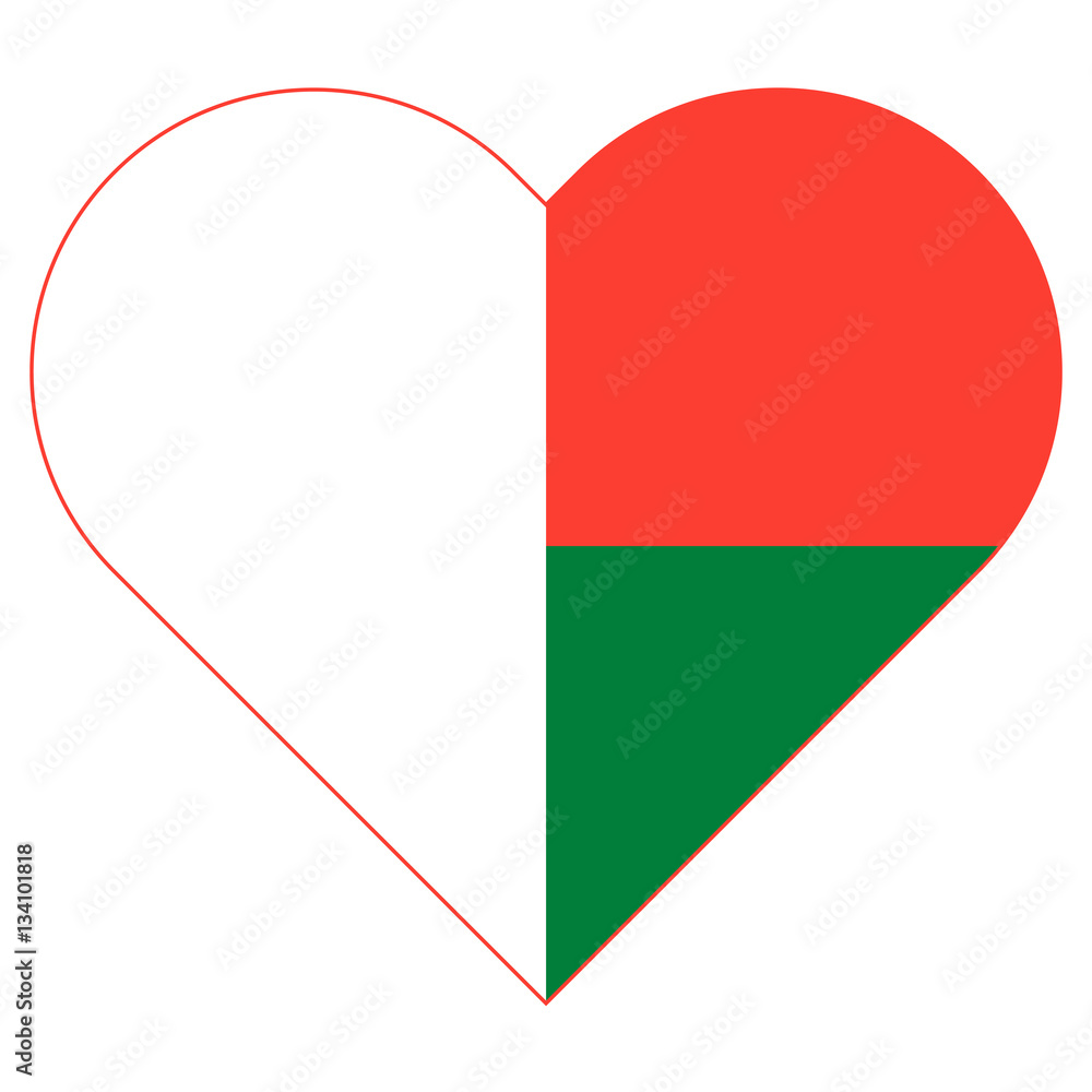 Madagascar flat heart flag Madagascar flat heart flag
