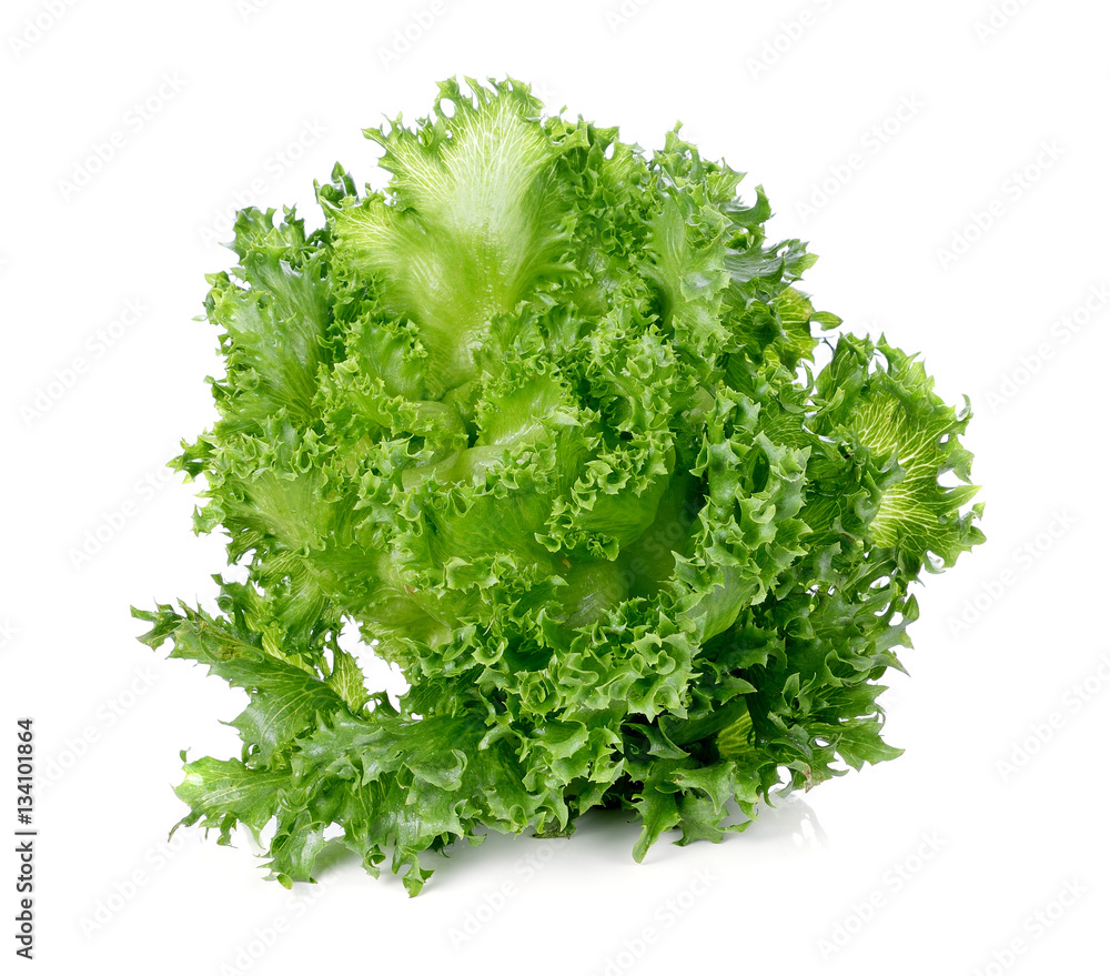 Obraz premium Green lettuce isolated on white background.