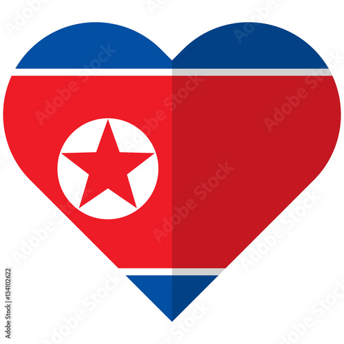 Free Download North Korea flat heart flag - GFXLoad