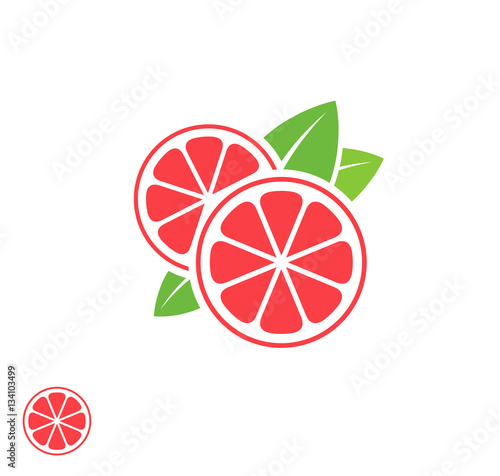 Grapefruit. Abstract fruit on white background