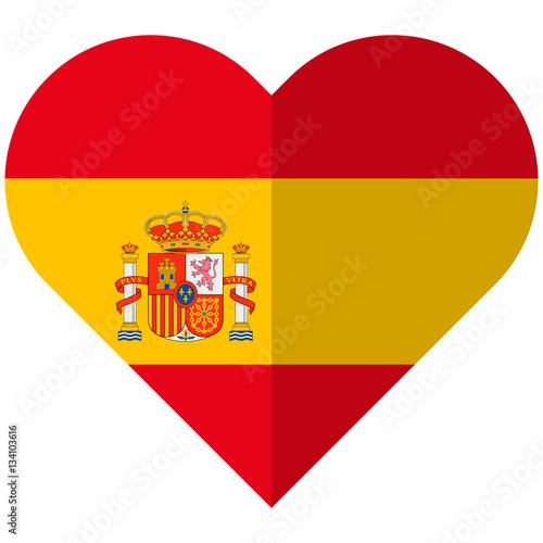 Wallpaper Mural Spain flat heart flag Torontodigital.ca