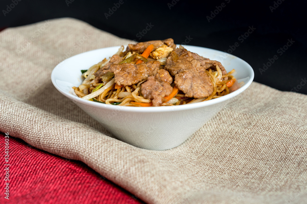 fried noodle asian food on the table fried noodle asian food on the table