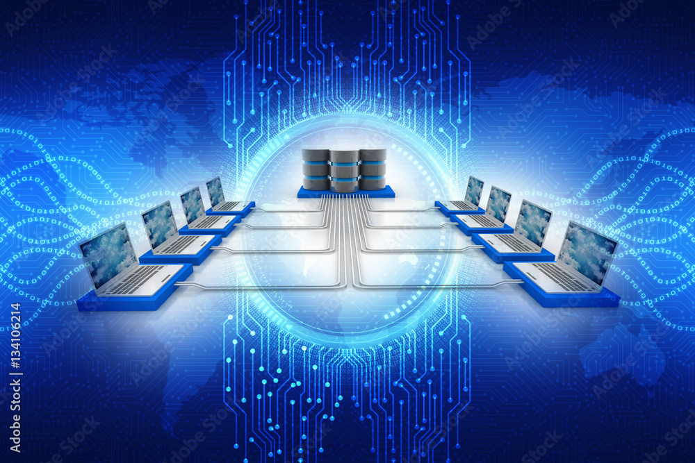 Fototapeta premium 3d rendering Computer network