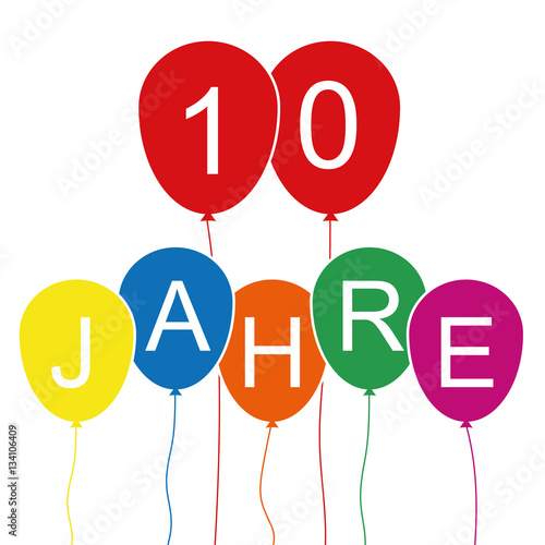 Luftballon Karte 10 Jahre