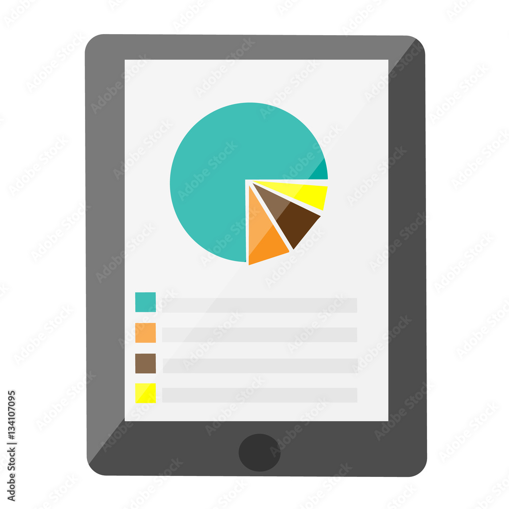 Black tablet with diagram on display Black tablet with diagram on display