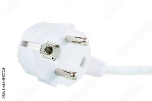 appliance plug closeup on a white background
