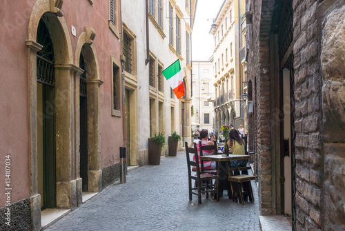 Fototapeta Naklejka Na Ścianę i Meble -  Verona, ITALY - September 3, 2016. Beautiful street view of  Ver